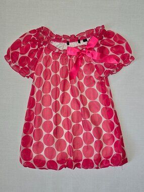 Tempted Girls Pink Polka Dot Sheer Bubble Top 2T